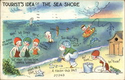 Tourist's Idea of the Sea Shore Postcard