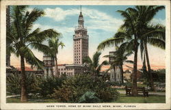 News Tower: Home of Miami Daily News Postcard