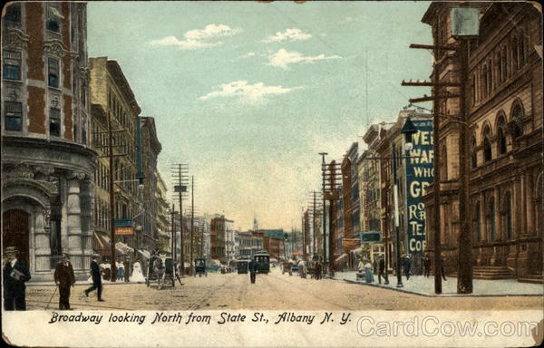 Broadway looking North from State St Albany New York