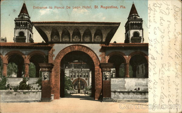 Entrance to Ponce De Leon Hotel St. Augustine Florida