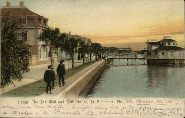 The Sea Wall and Bath House St. Augustine Florida