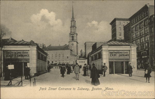 Park Street Entrance to Subway Boston Massachusetts