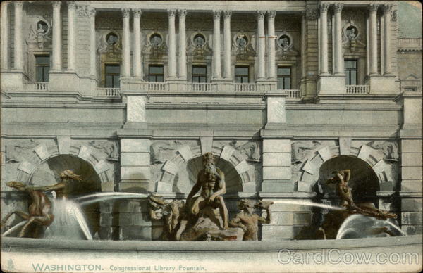 Congressional Library Fountain Washington District of Columbia