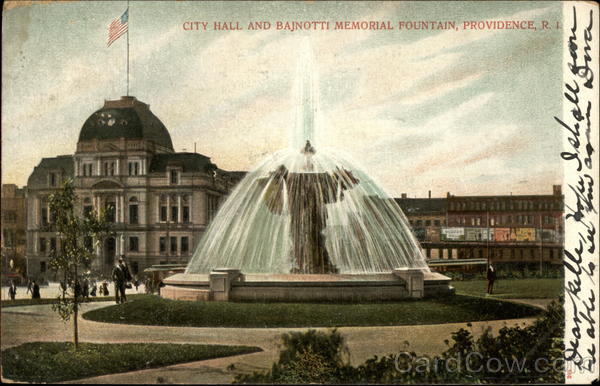 City Hall and Bajnotti Memorial Fountain Providence Rhode Island
