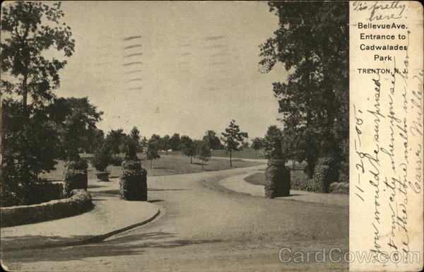 Bellevue Ave. Entrance to Cadwalader Park Trenton New Jersey