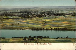 Birds Eye View of Town Northampton, MA Postcard Postcard
