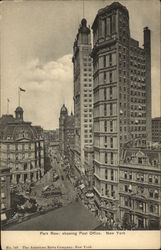 Park Row, Showing Post Office Postcard
