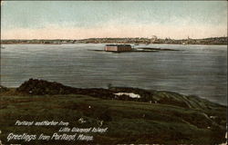 Portland and Harbor from Little Diamond Island Postcard