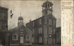 Old Land Marks, Union Church and Washington Hall Postcard