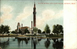 Water Works and Light House Detroit, MI Postcard Postcard