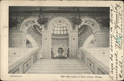 Stair Lobby of Public Library Postcard