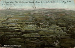 Village view from Mt. Greylock Adams, MA Postcard Postcard