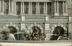 Congressional Library Fountain Postcard