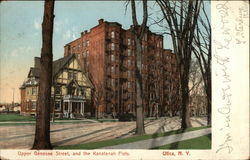 Upper Genesee Street and the Kanatenah Flats Utica, NY Postcard Postcard