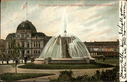 City Hall and Bajnotti Memorial Fountain Postcard