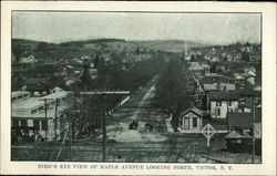 Bird's Eye View of Maple Avenue looking North Postcard