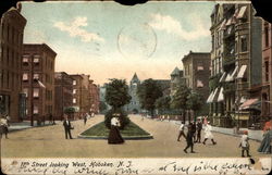 11th Street looking West Hoboken, NJ Postcard Postcard