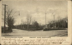 Depot and Common Winchester, MA Postcard Postcard