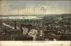 Bird's Eye View of Canandaigua New York Postcard Postcard