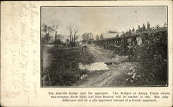 The Arkville bridge and the Approach Postcard