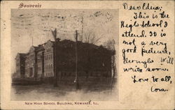 New High School Building Kewanee, IL Postcard Postcard