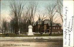 Soldiers Monument Cortland, NY Postcard Postcard