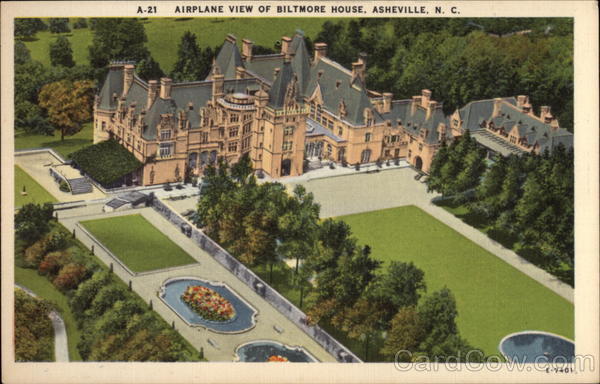 Airplane View of Biltmore House Asheville North Carolina