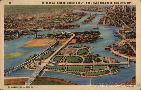 Triborough Bridge, looking South from over the Bronx New York