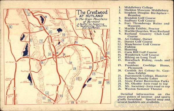 Map of The Crestwood at Rutland, Vermont