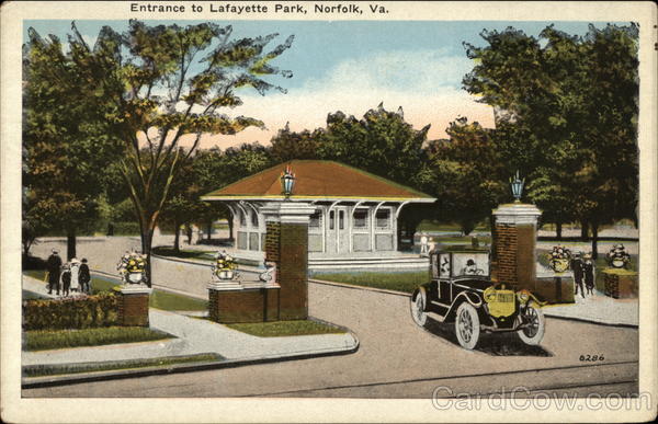 Entrance to Lafayette Park Norfolk Virginia