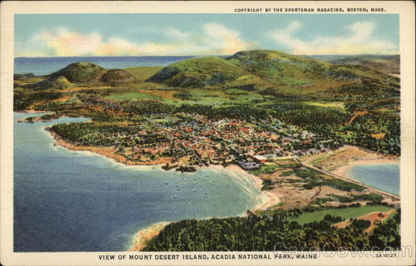 View of Mount Desert Island Acadia National Park Maine