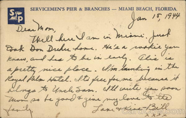 Servicemen's Pier and Branches Miami Beach Florida