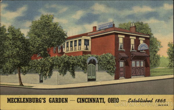 Mecklenberg's Garden, established 1865 Cincinnati Ohio