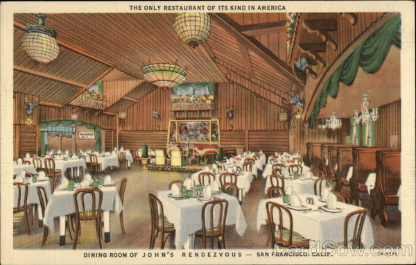 Dining Room of John's Rendezvous San Francisco California