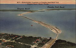 Rickenbacker Causeway to Crandon Park Beach and Virginia Beach Miami, FL Postcard Postcard