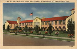 St. Petersburg High School, Main Entrance Postcard