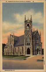 St. Francis De Sales Catholic Church Bennington, VT Postcard Postcard