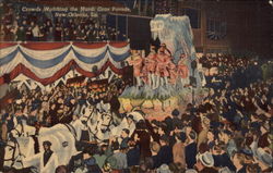 Crowds watching the Mardi Gras Parade Postcard
