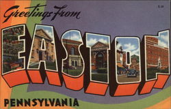 Greetings from Easton Pennsylvania Postcard Postcard