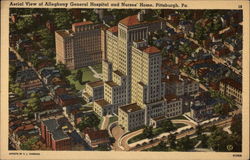 Aerial View of Allegheny General Hospital and Nurses' Home Pittsburgh, PA Postcard Postcard