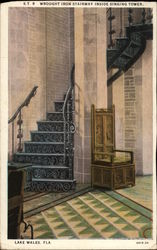 Wrought Iron Stairway Inside Singing Tower Lake Wales, FL Postcard Postcard