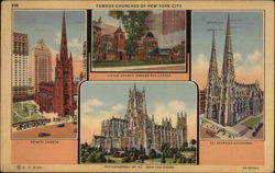 Famous Churches of New York City Postcard Postcard