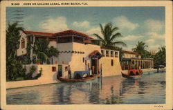 Home on Collins Canal Miami Beach, FL Postcard Postcard