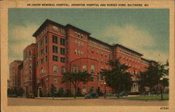 Union Memorial Hospital, Johnston Hospital and Nurses Home Postcard