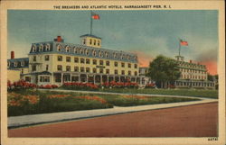The Breakers and Atlantic Hotels Narragansett Pier, RI Postcard Postcard