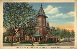 The First Methodist Church Marlin, TX Postcard Postcard