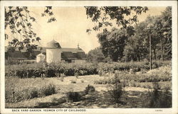 Back Yard Garden, Yeoman City of Childhood Postcard