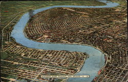 Mississippi River Crescent Postcard