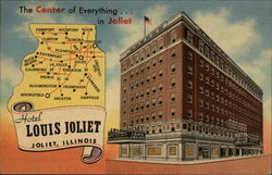 Hotel Louis Joliet Illinois Postcard Postcard