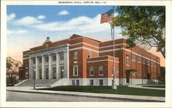 Memorial Hall Joplin, MO Postcard Postcard